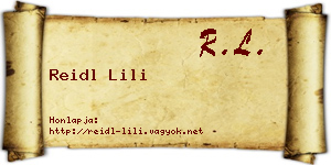 Reidl Lili névjegykártya